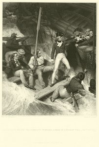 Lieutenant Nelson volunteering to board a prize in a violent gale by Richard Westall