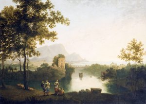 Evening at River Mouth with Peasants Dancing by Richard Wilson
