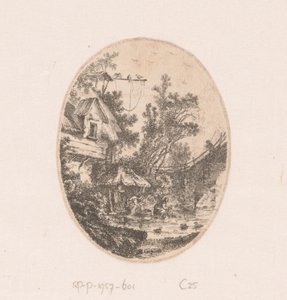 View of a River with Women Washing Clothes by Richard de Saint Non