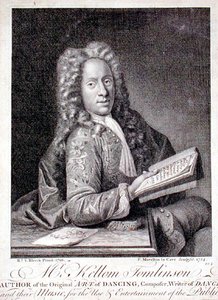 Portrait of Kellom Tomlinson (c.1690-c.1753) engraved by Francois Morellon la Cave (1754) by Richard van (after) Bleeck
