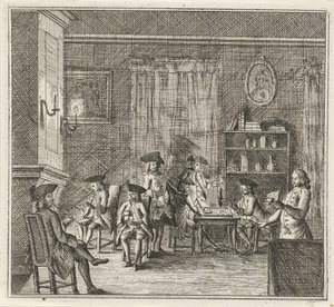 Interior with Various Figures by Rienk Jelgerhuis