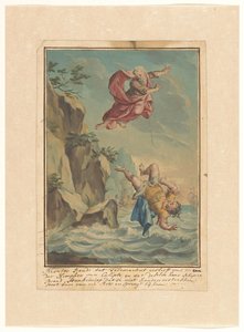 Mentor Throws Telemachus from a Rock and Jumps After Him (Telemachus Series) by Rienk Keyert