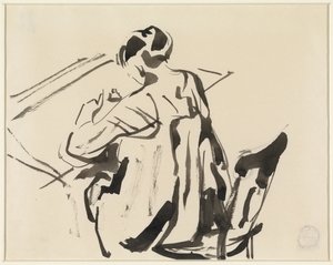 Writing Woman, Seen from the Back