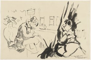 Studies of a Seated, Sewing Woman by Rik Wouters