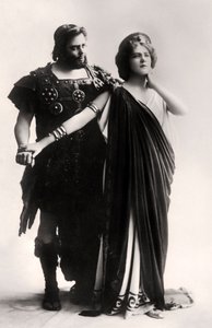 Oscar Asche and Lily Brayton in a scene from The Virgin Goddess, early 20th century