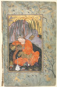 Sleeping Youth (verso), Illustration from a Single Page Manuscript by Riza yi Abbasi
