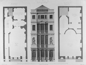 Elevation of the British Coffee House, Engraved by Robert Blyth, 1778 by Robert Adam