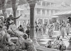 Akbar Plays Draughts with Living Pieces at Fatehpur Sikri by Robert Ambrose Dudley