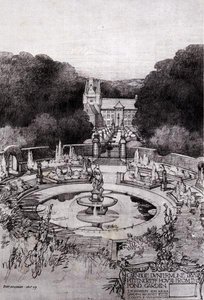 Pittencrieff House from the Pond Garden, from Thomas Mawson