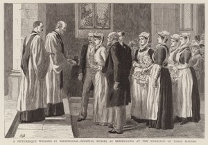 A Picturesque Wedding at Birmingham, Hospital Nurses as Bridesmaids at the Marriage of their Matron by Robert Barnes