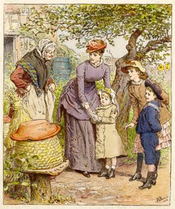 Mother and Children by a Beehive, pub. 1854