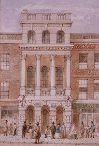 City of London Theatre, Bishopsgate by Robert Blemell (attr. to) Schnebbelie