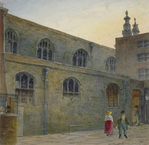 North side of Guildhall Chapel showing the entrance to Cutthroat Alley, City of London, 1820 by Robert Blemmell Schnebbelie
