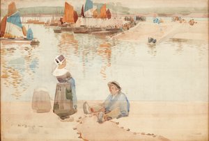 Figures on the Harbour Wall, Brittany