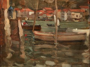 Rowing Boats by a Harbour Quay, Concarneau