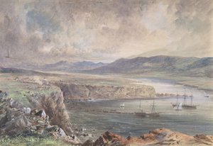 Foilhummerum Bay, Valentia, Looking from Cromwell Fort: The Caroline and Boats by Robert Charles Dudley