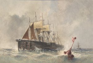 Launching the Buoy from the Bow of the Great Eastern on August 8th, 1865, 1865-66 by Robert Charles Dudley