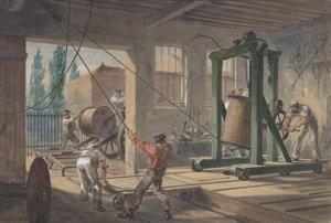 The Reels of Gutta-percha Covered Conducting Wire Conveyed into Tanks at the Works
