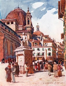 Piazza S Lorenzo, with the Statue of Giovanni delle Bande Nere