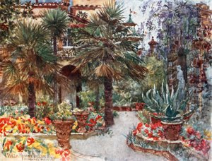 Tulips and Wistaria in Spring-Time, in the Garden of a Florentine Villa by Robert Charles Goff