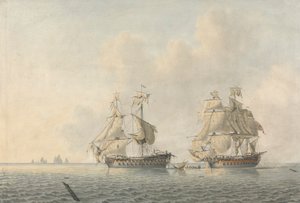 An English Man-of-War Taking Possession of a Ship by Robert Cleveley