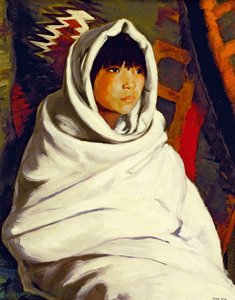 Indian Girl in a White Blanket