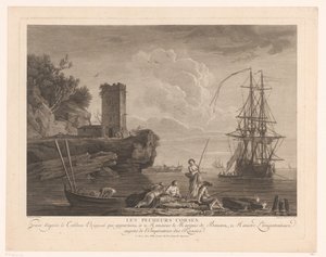 Seascape with Fishermen by Robert Daudet (II) (attributed to)