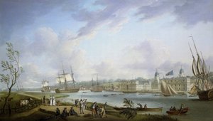 View of Greenwich, description of the Thames and activities on its banks by Robert Dodd