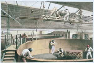 Coiling the Telegraph Cable in the Tanks at the Works in Greenwich, from 