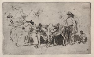 Men and Donkeys, Rome by Robert Frederick Blum