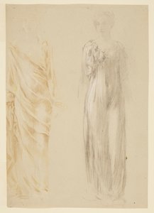 Study for standing woman, “Vintage Festival,” Mendelssohn Glee Club, New York, NY by Robert Frederick Blum