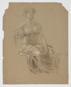Study for Woman, “Vintage Festival,” Mendelssohn Glee Club, New York, NY by Robert Frederick Blum