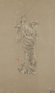 Study of Female Figure for Moods to Music Mural by Robert Frederick Blum