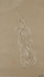 Study of Standing Draped Female Figure for Moods to Music Mural by Robert Frederick Blum