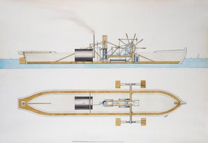 Steamboat designed by Robert Fulton, United States by Robert Fulton
