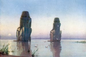 The Colossi of Thebes – Moonrise by Robert George Talbot Kelly