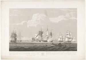 Departure of Twelve Dutch Merchant Ships from the Port of Portsmouth, 1833 (Plate 3) by Robert Havell (II)