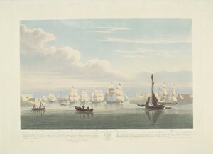 Departure of Twelve Dutch Merchant Ships from the Port of Portsmouth, 1833 (Plate 1) by Robert Havell (II)