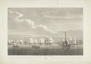 Departure of Twelve Dutch Merchant Ships from Portsmouth, 1833 by Robert Havell (II)
