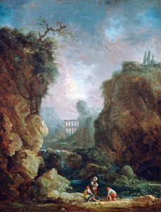 Landscape with Waterfall and Aqueduct