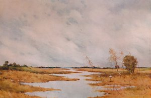 Repairing the Fence, Suffolk Marshes