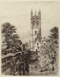 Magdalen Tower and Bridge by Robert Kent after Thomas