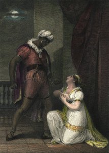 Othello and Desdemona in Venice. Illustration for 