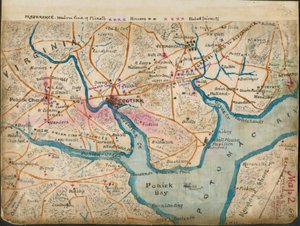 Map of the Lower Potomac River Showing Picket Lines, January 1862 by Robert Knox Sneden