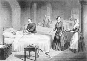 Miss Nightingale in the Hospital at Scutari, engraved by George Greatbach by Robert Neal Hind