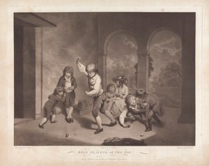 Boys Playing at Peg Top