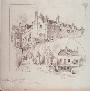 Back View of the Old Blakeney Head Inn, Bartholomew Close, London, c.1900 by Robert Randoll