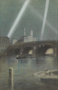 War Searchlights over London Bridge by Robert Randoll