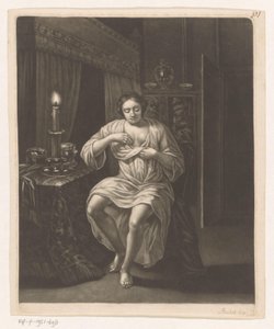 Woman Fleaing Herself by Robert Robinson (attributed to)