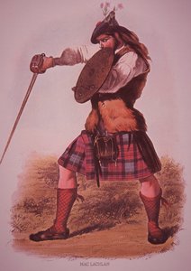 Warrior of the Clan MacLachlan, engraved by L. Dickinson by Robert Ronald (after) McIan